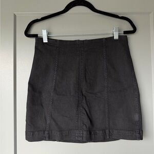 Free People Black Denim Skirt